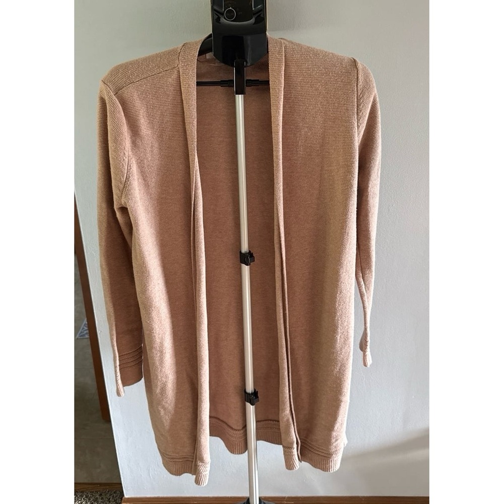 Loft Women's Tan Open Front Long Cardigan Size Large